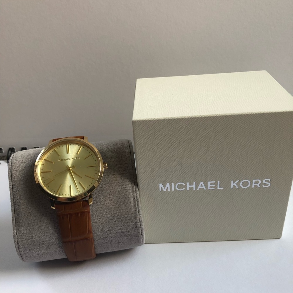 Michael Kors NWT Leather and Gold Watch